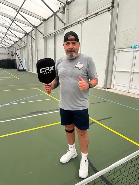 Player on indoor court